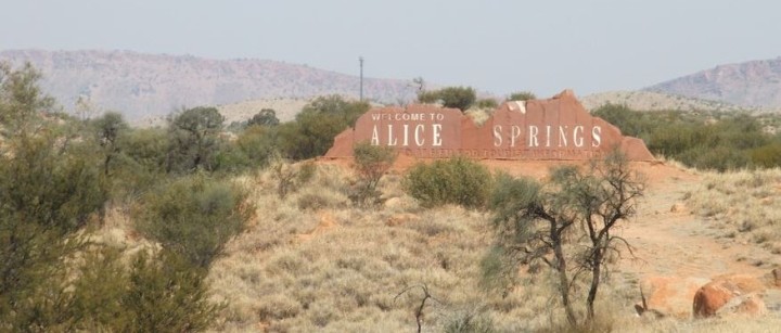 Sign: Welcome to Alice Springs