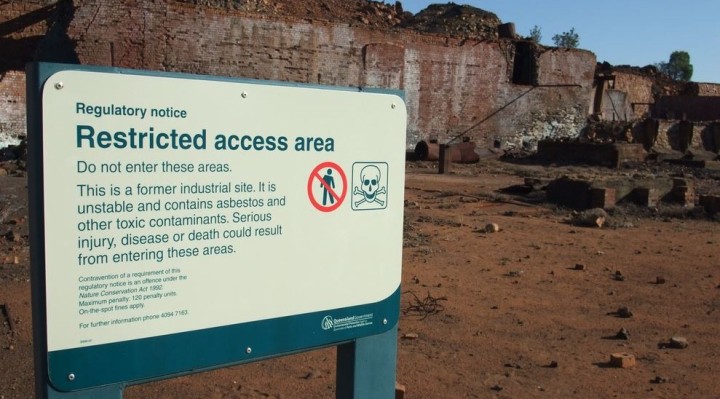 Sign: Restricted Access Area, Chillagoe Smelters, Mungana NP