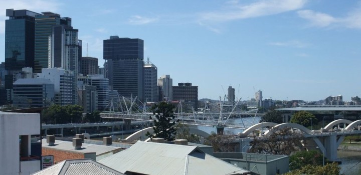 Aussicht vom Brisbane City Backpackers