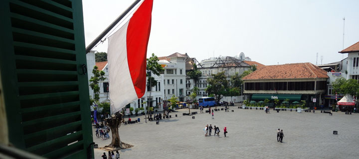 Aussicht vom Museum auf den Batavia Platz